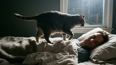 罰やストレスを与えずに、猫が夜中に起こすのをやめさせる方法